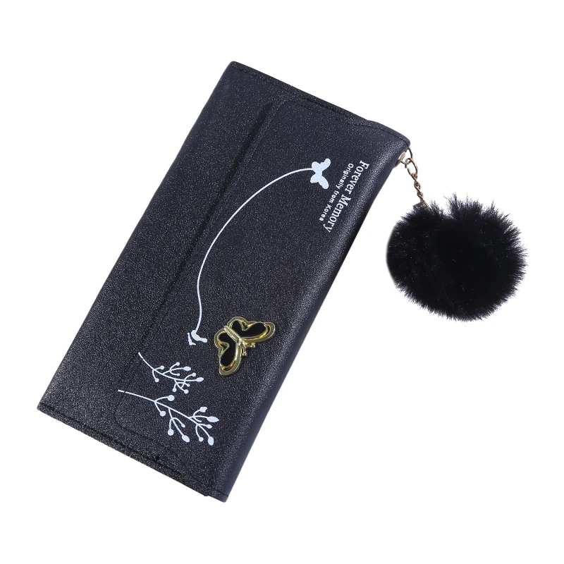 Модные женские длинные кошельки однотонная Высококачественная шерстяная