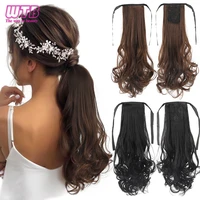wtb synthetic long wavy ponytail extensions hair for women drawstring wrap around clip in hair extensions natural hairpieces
