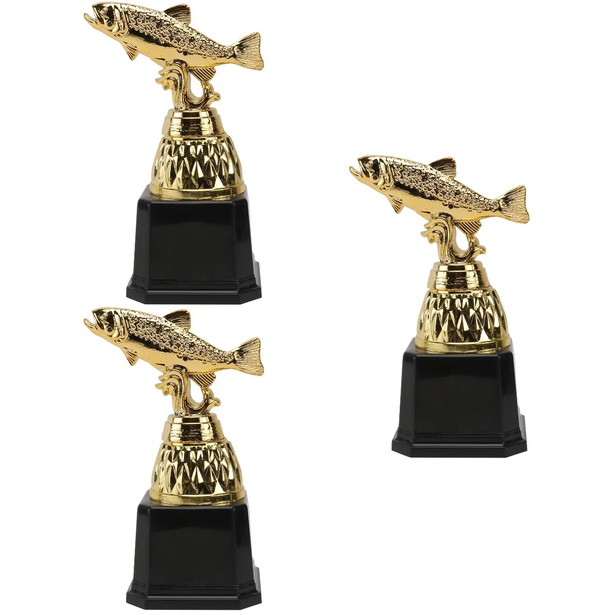 

3pcs Kids Party Trophy Creative Award Trophy Plastic Fish Reward Trophy for Competitions (Fish B)