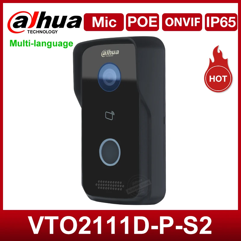 

Dahua Original MultiLang Home Video Intercom Doorbell Outdoor Mini Camera IP Villa Door Station VTO2111D-P-S2 App Remote PoE SIP