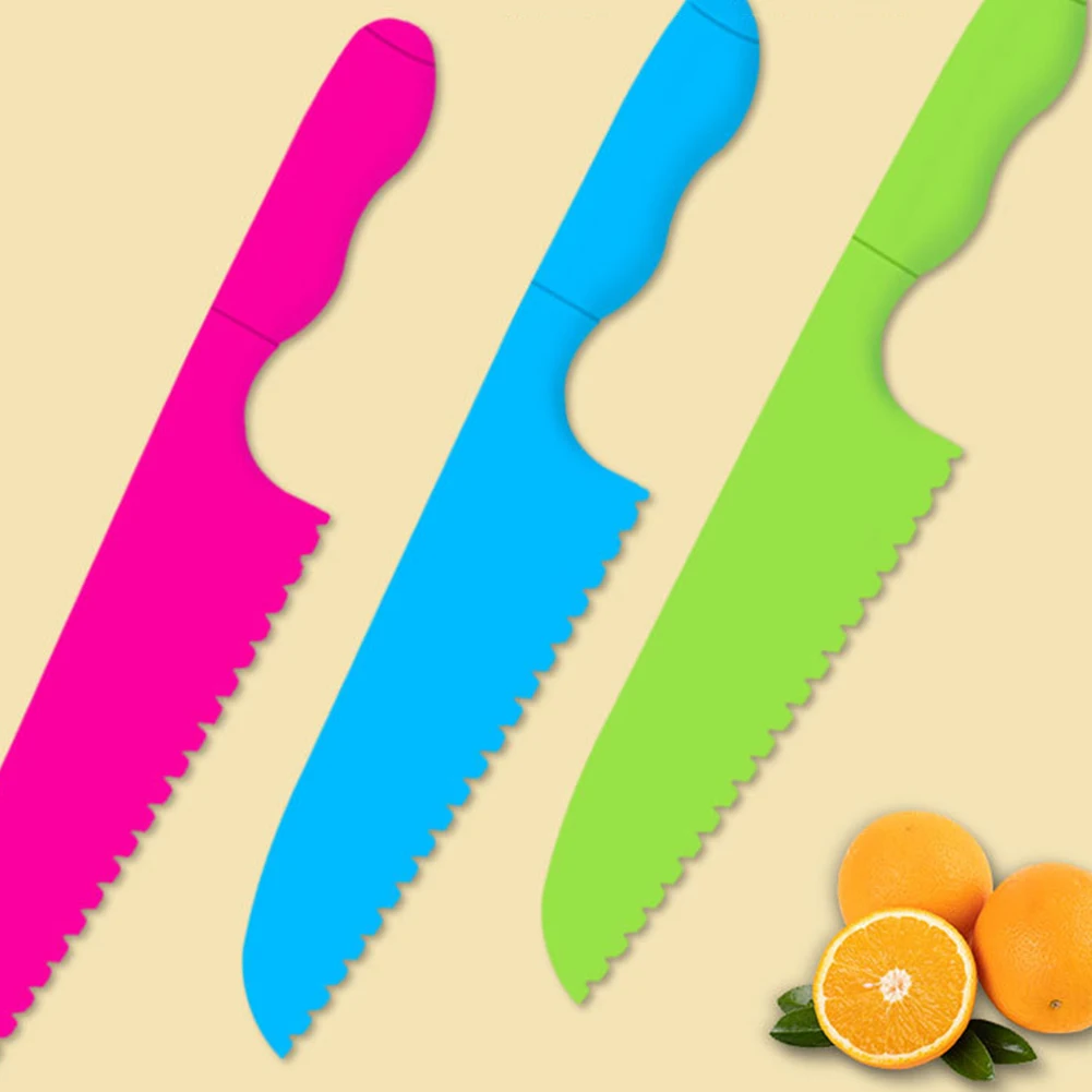

Sawtooth Cutter Plastic Fruit Knife Safe Kitchen Knife Kids Chef For Bread Lettuce Toddler Cooking Knives Children Paring Knives