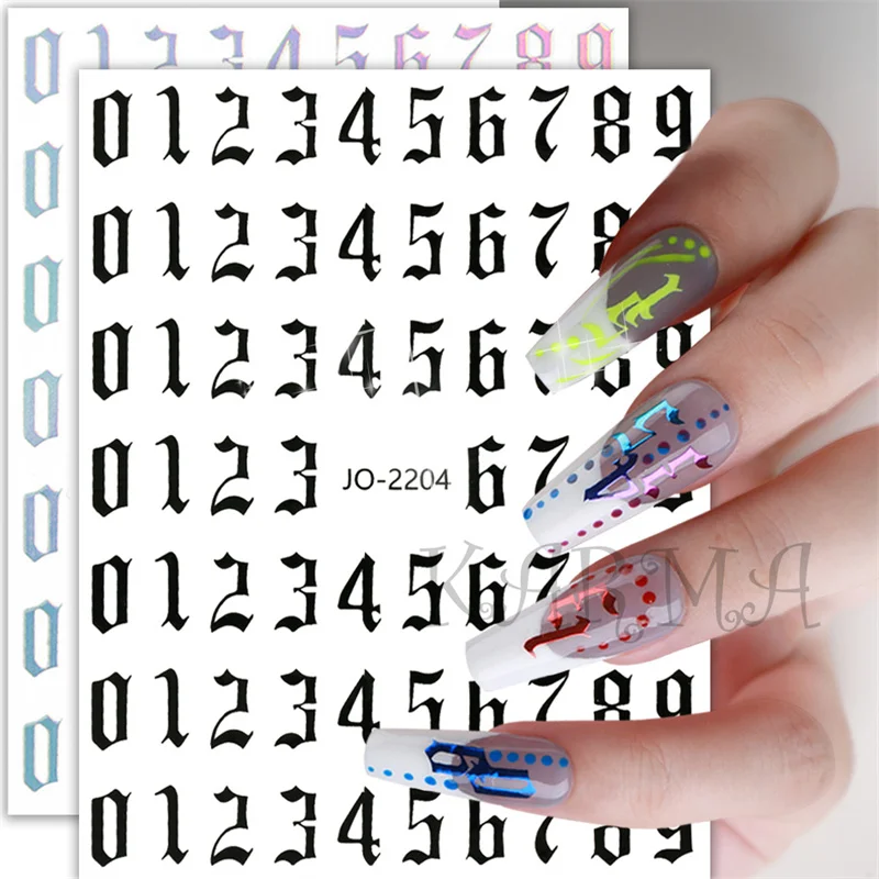 

1pcs Valentine's Day Flower Love Decals Nail Sticker Laser Colorful Numbers Bronzing Sticker Butterfly Slider Manicure Accessori
