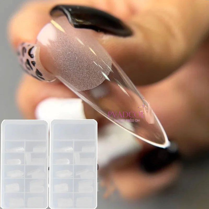 

Semi Frosted Full Cover Nails Long Square Stiletto False Nail Tips Artificial Acrylic Press on Supply
