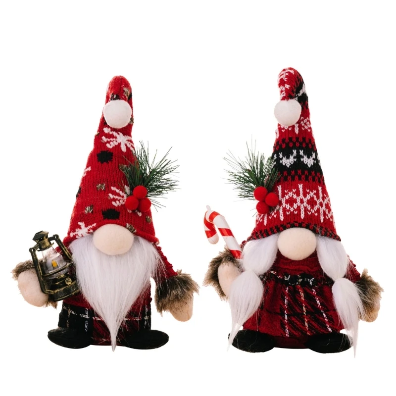 

C63B Christmas Winter Knitted Gnomes Decorations Faceless Novelty Festive Deco
