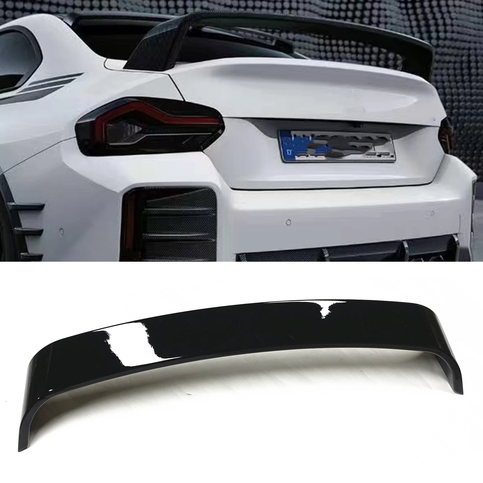 

For BMW New 2 Series G42 M235i M240i 2022-2023 Coupe 2 Door Gloss Black Car Rear Trunk Lid Spoiler Wing Decklid Splitter Kit Lip