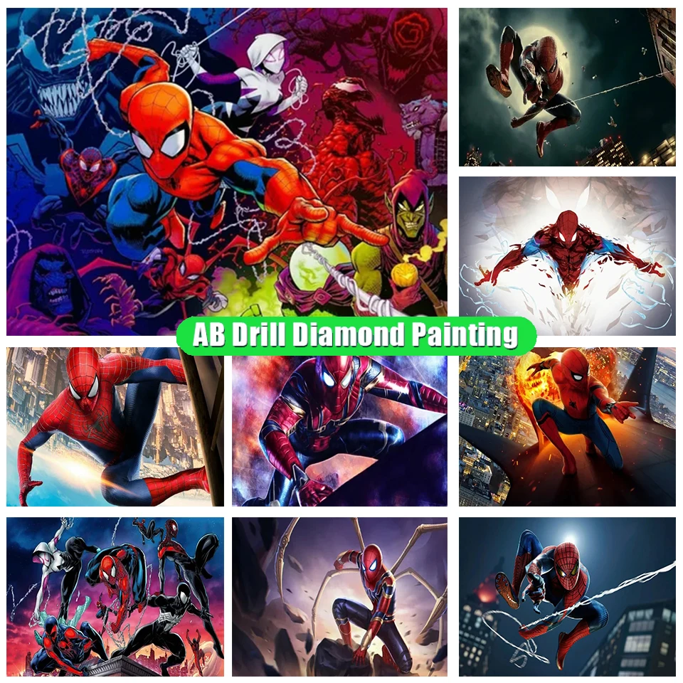 

Disney Marvel 5D Diy Ab Diamond Painting Marvel Spiderman Hero Cartoon Avengers Embroidery Mosaic Kit Handmade Art Gift Ll128