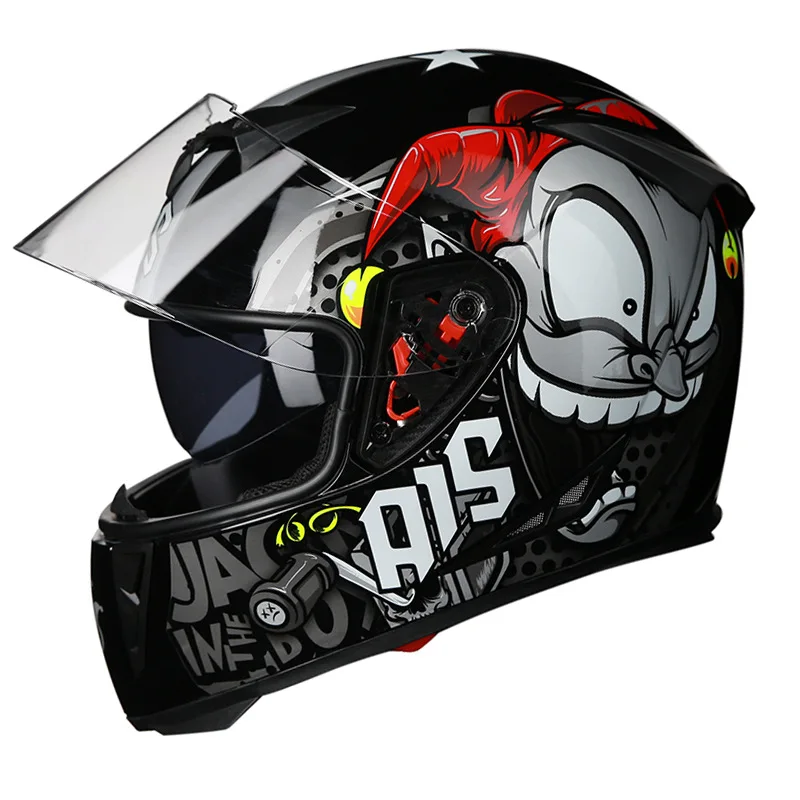 

Мотоциклетный шлем AIS, классный модульный мотоциклетный шлем с внутренним солнцезащитным козырьком и двойными линзами, гоночный мотоцикле...