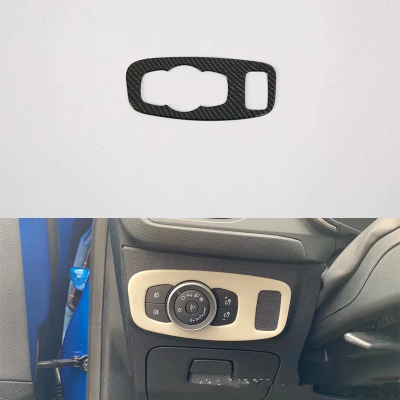 

Carbon Fiber ABS Car Headlight Switch Button Frame Cover Trim Interior Car-Styling Sticker Fit For Ford Focus 2019-2022