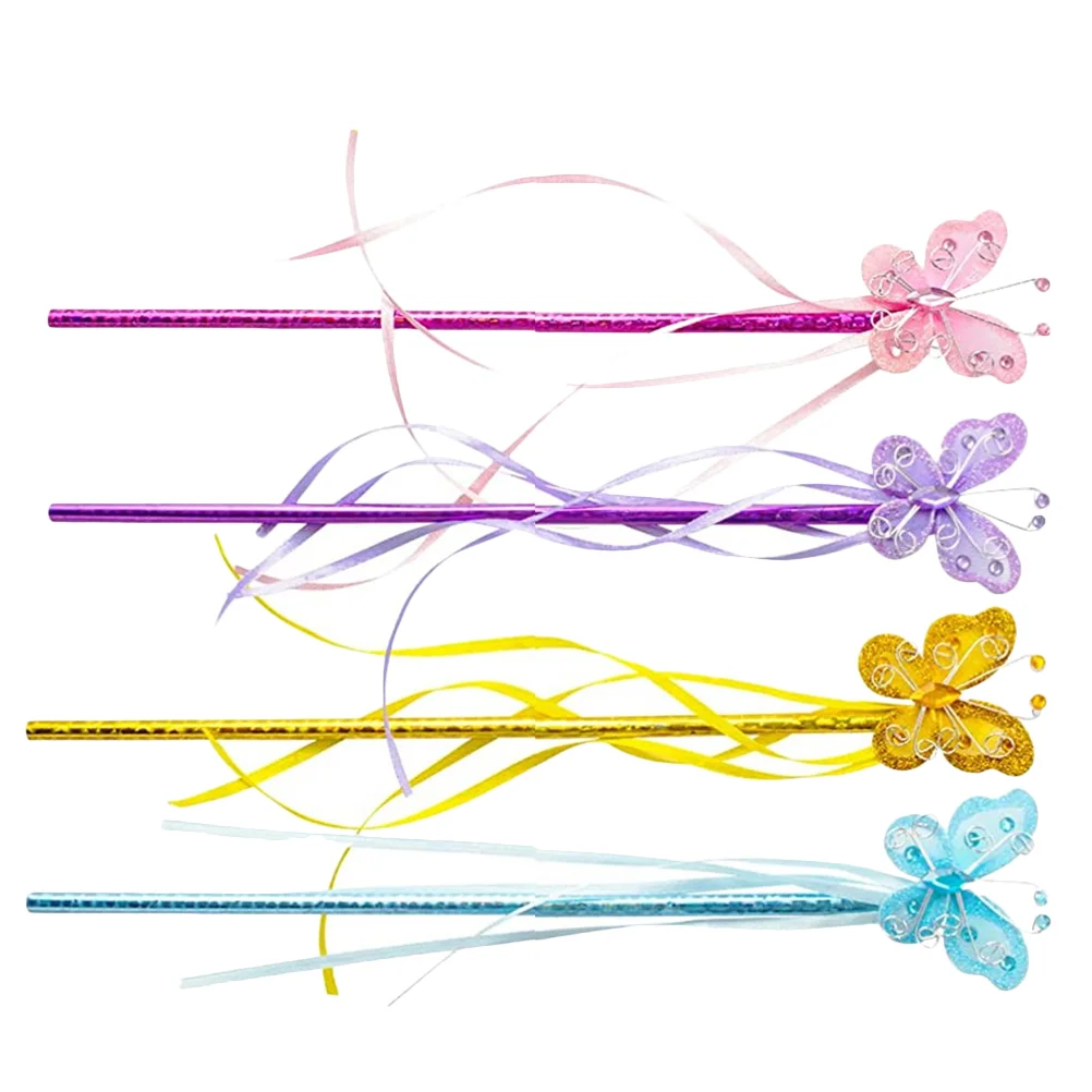 

Wand Fairy Wands Stick Butterflies Costume Girls Party Girl Ribbons Ribbon Up Dress Magical Birthday Toy Kids Favors Supplies