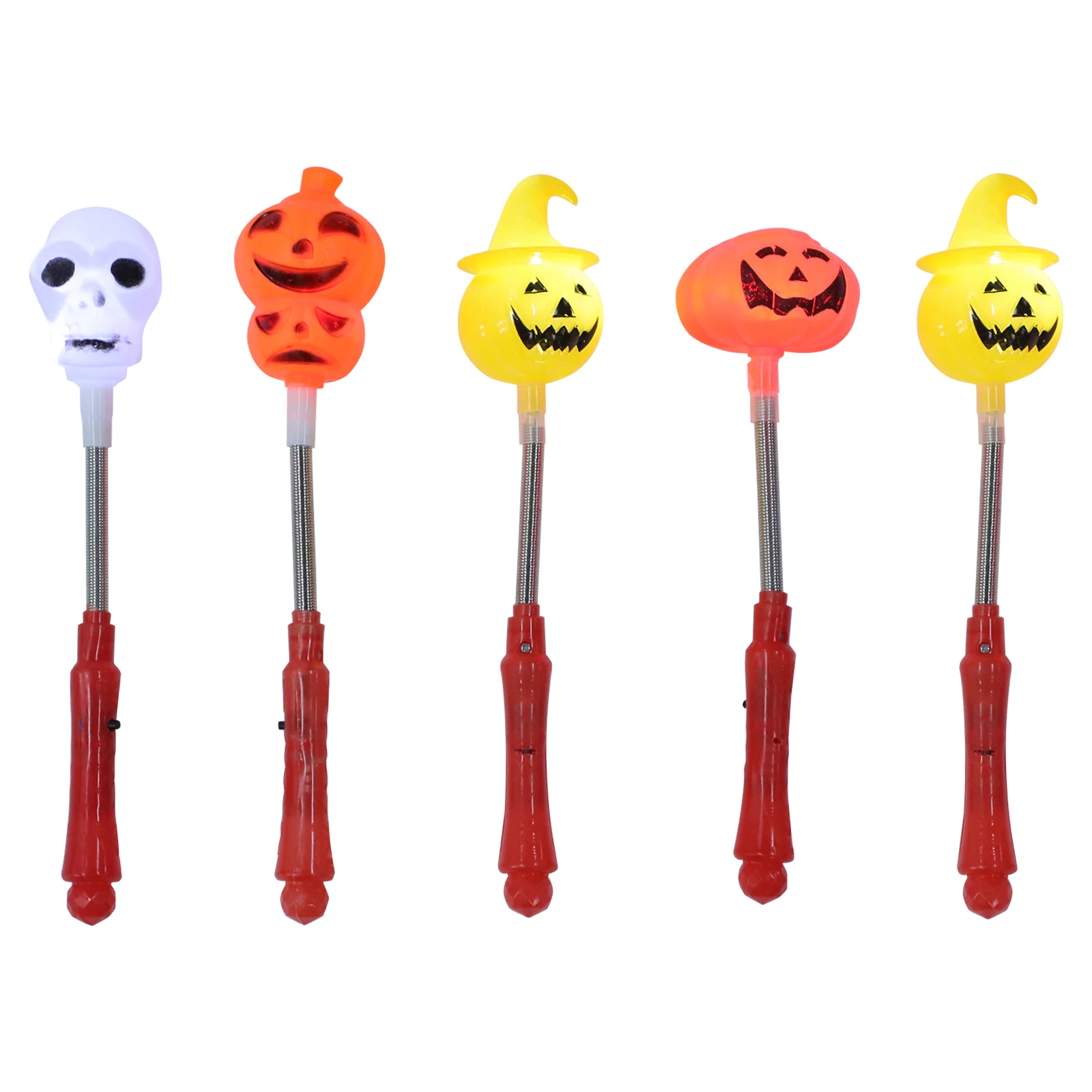 

5Pcs Hand Shaking Wand Sticks Pumpkin Flashing Light Wand Toys