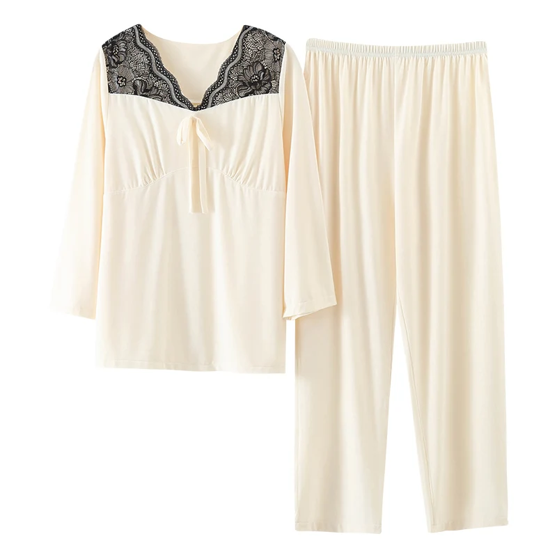 Newest Women Pajamas Set Spring and Autumn Long Sleeve Leisure Female Modal Kimono Nightwear