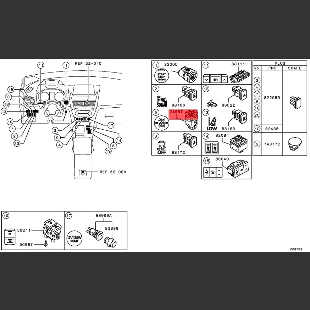 Переключатель управления 4WD для Mitsubishi Eclipse Cross 2017-2021 OEM 8610A120