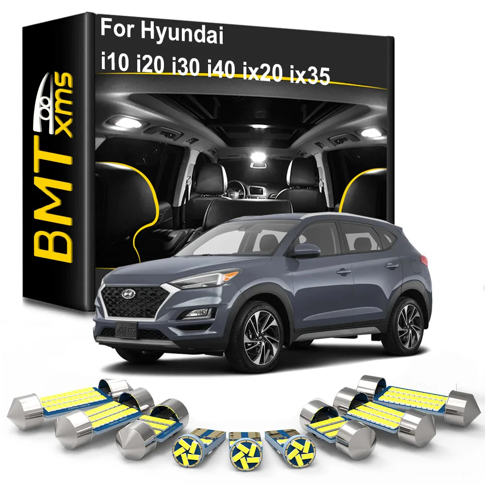 Внутренний светодиодный светильник BMTxms для Hyundai i10 i20 i30 i40 ix20 ix35 Tucson Santa Fe Santafe Canbus |
