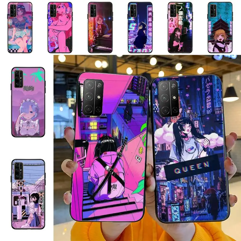 

Vaporwave Glitch Anime Phone Case For Huawei Honor 10Lite 10i 20 8x 10 Funda for Honor9lite 9xpro Coque