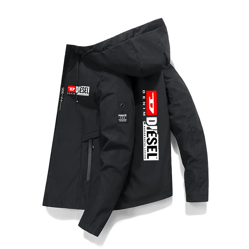 

2023Men's New Spring and Autumn Brand Zipper Jacket Casual High Quality Hooded Motorcycle Jacket Outdoor Sports Windproof Jacket