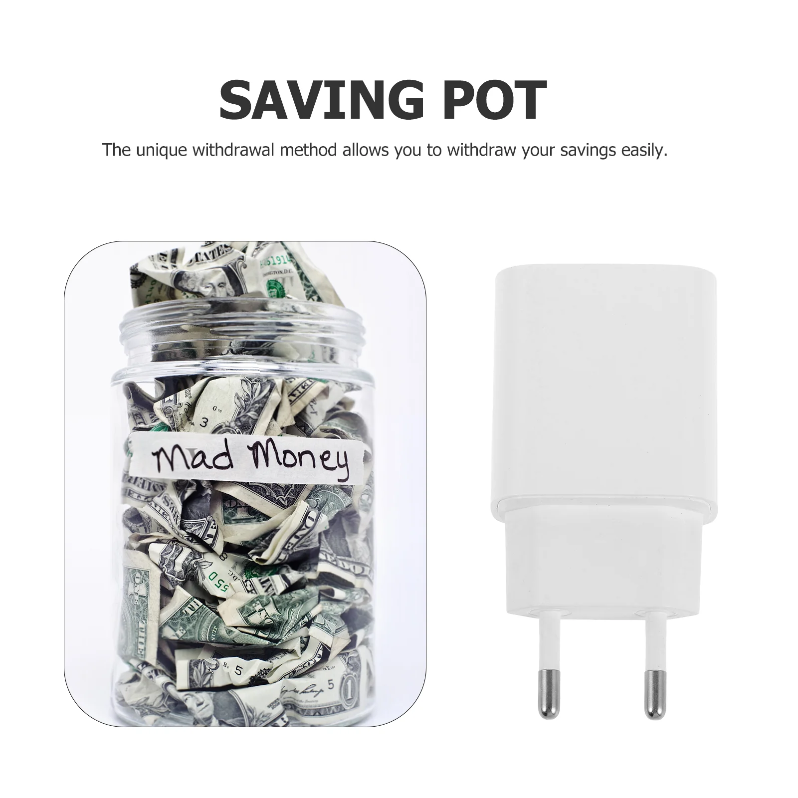 Вилка для хранения зарядное устройство дорожные адаптеры сейф наличных