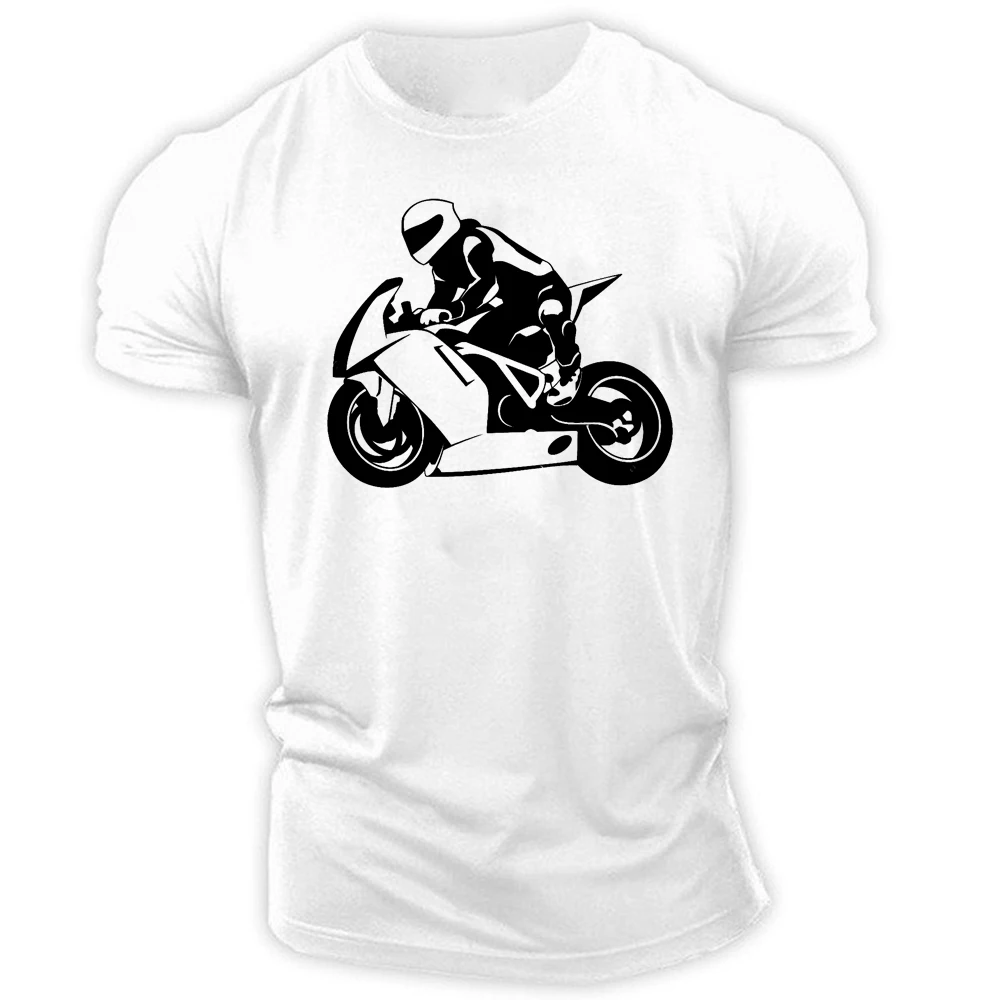 

Men'S Racing Motorcycle Riding Printed Short Sleeve Summer Ice Silk Breathable Quick Drying Short Sleeve Harajuku Street Top 4XL