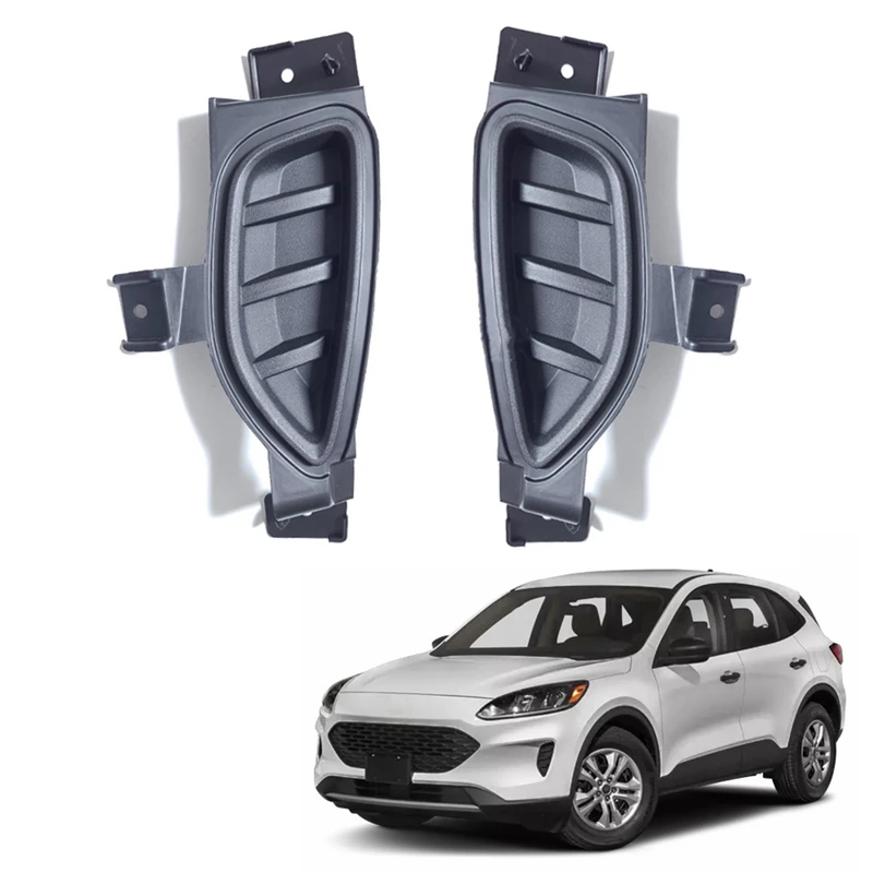 

1 Pair Front Bumper Fog Light Cover Bezel Fog Lamp Grille Without Hole For Ford Escape 2021 2022