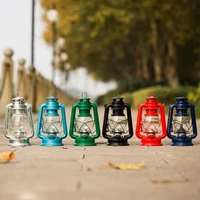 new retro outdoor camping kerosene lamp portable lantern oil vintage table light for fishing with 18 rings camping hanging wire