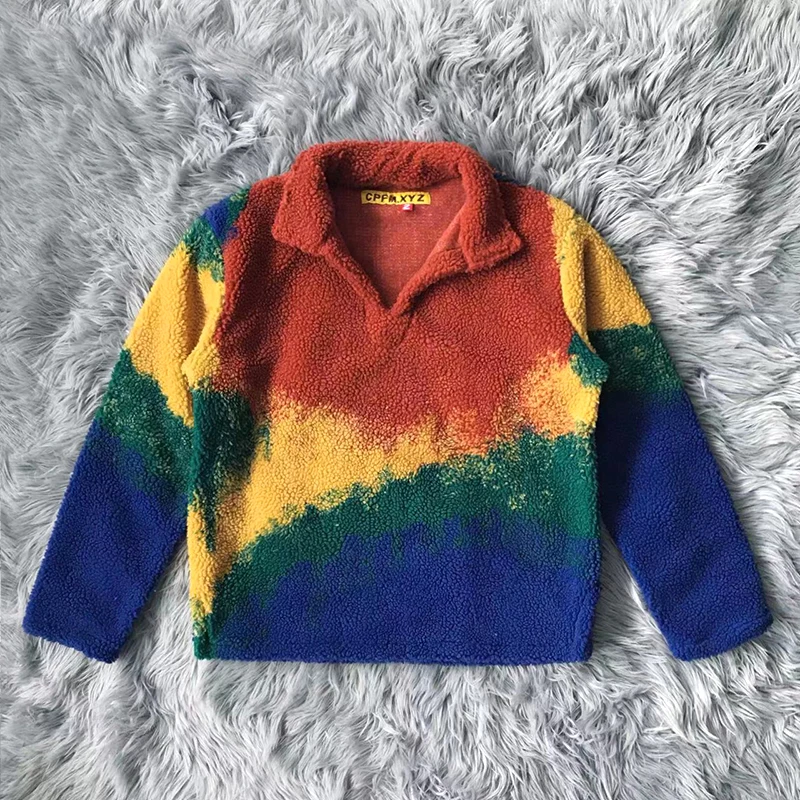 

CPFM.XYZ Sweater Tide Brand Rave Cowboy Pullover Rainbow Woven Suede Men Women 1:1 High Quality CPFM.XYZ Pullover Sweater