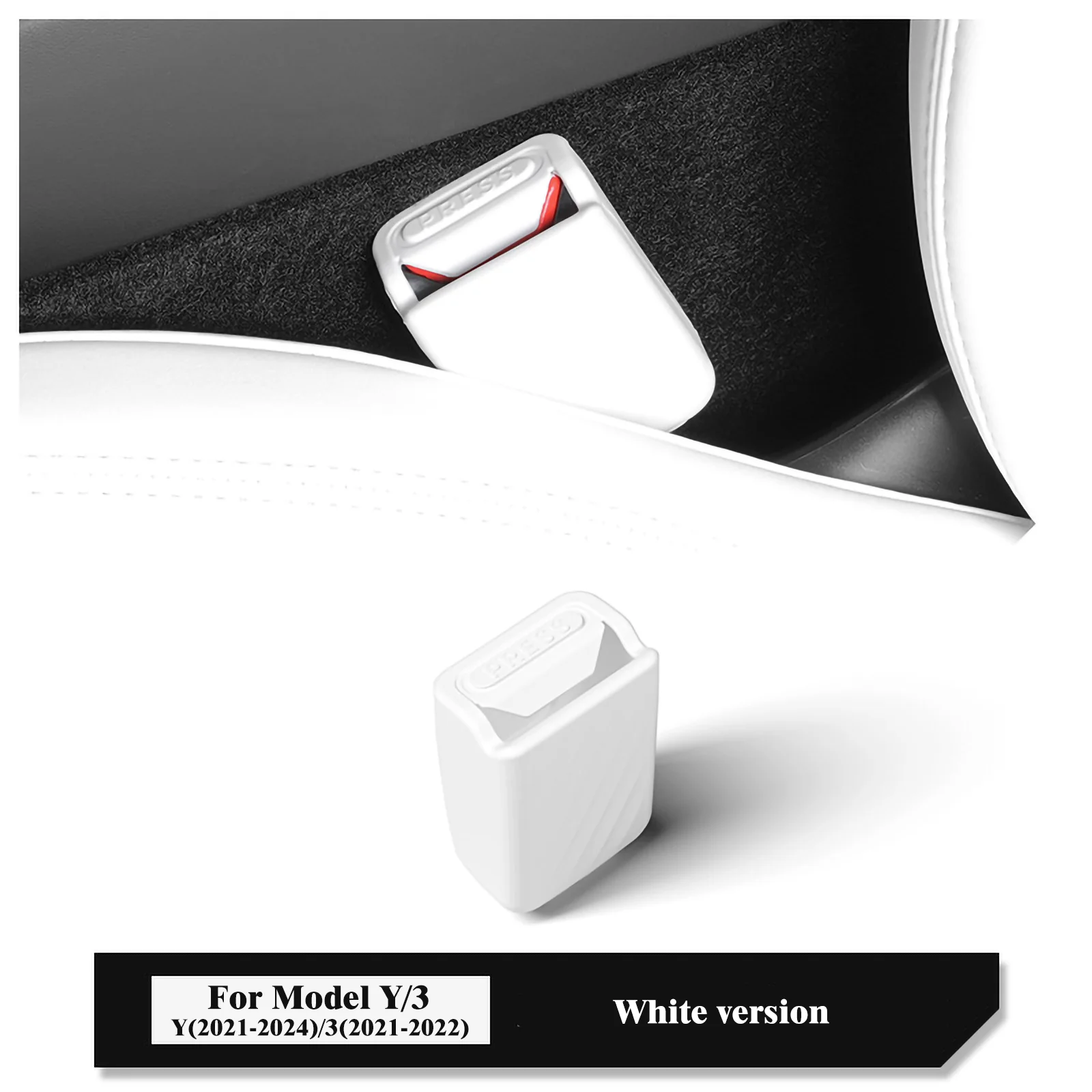 

Силиконовая пряжка ремня безопасности для модели 3/Y — совместима с моделью Y Juniper 2021-2025 и моделью 2021-2022, прочная и безопасная.