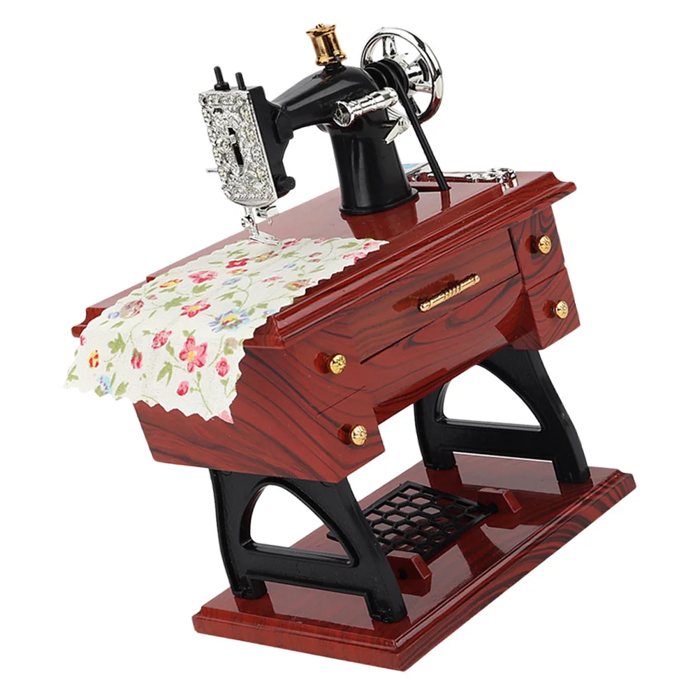 

Vintage Box Sewing Machine Box Sewing Machine Figurine Furniture Desktop Decoration Birthday Gift