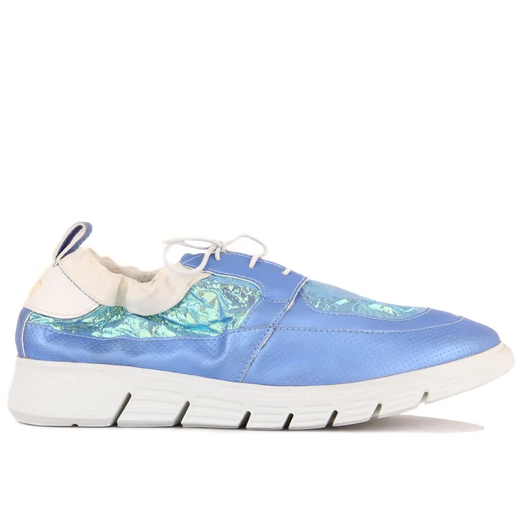 

Custom Production-Blue Leather Women 'S Casual Shoes