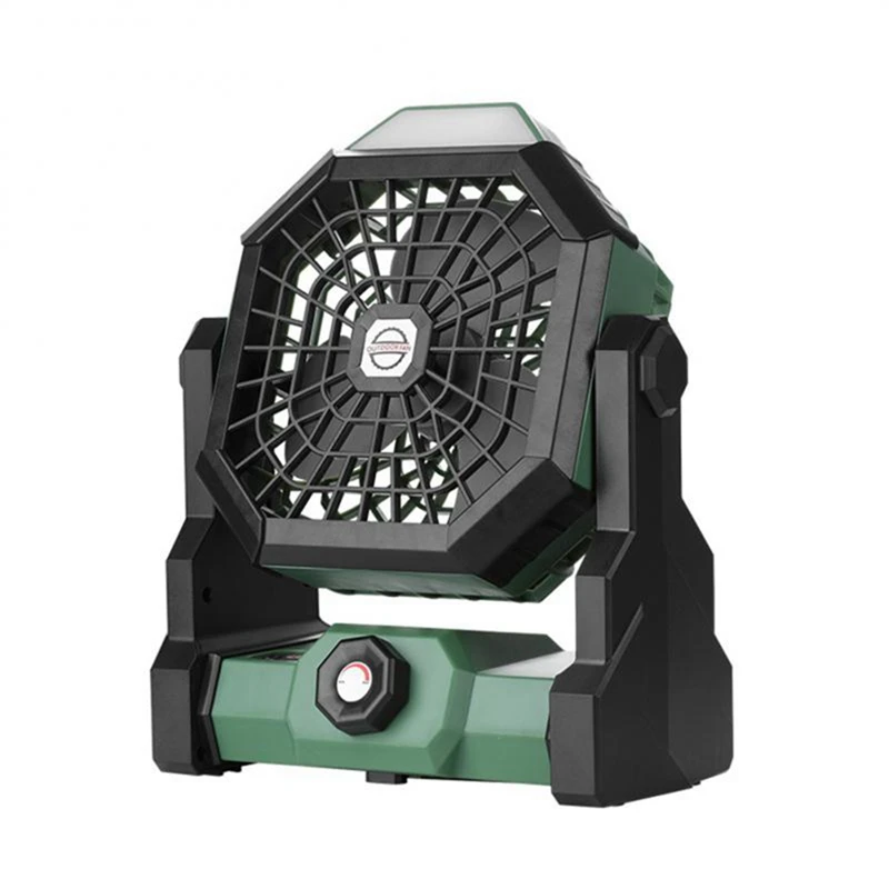 

Camping Fan 7800Mah Rechargeable Battery Operated Camping Fan Portable Camping Fan With LED Night Light Green