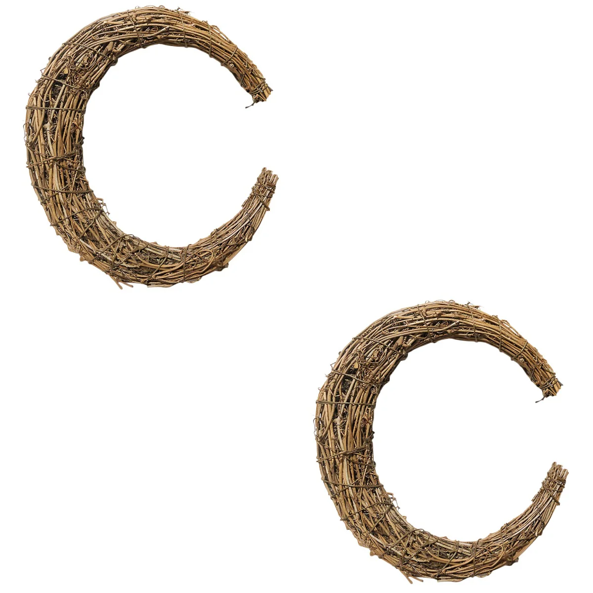 

2x Сделай Сам Рождество Свадьба Ремесло натуральный ротанг Сделай Сам цветочный венок материал Сделай Сам Ротанговые кольца Луна ротанга дл...