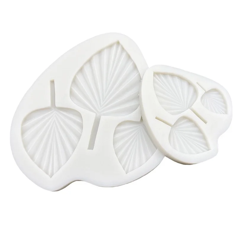 Palm Leaf Silicone Sugarcraft Mold Resin Tools Cupcake Baking Mould Fondant Cake Decorating Fan Modeling |