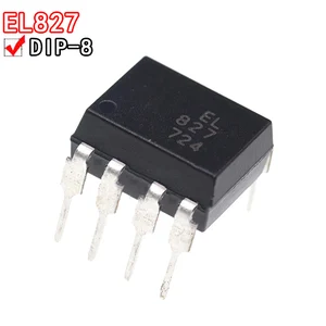 10PCS EL827 plug-in DIP8 dual-channel Optocoupler Isolator instead of PC827 LTV-827