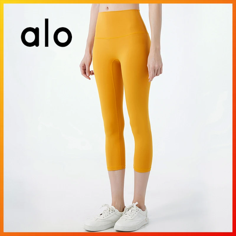 

Alo Yoga New Women's Leggings Yoga Pants Workout Clothes Running Gym Sports Pants Cropped Pants Skin-friendly Nude Sense 1237