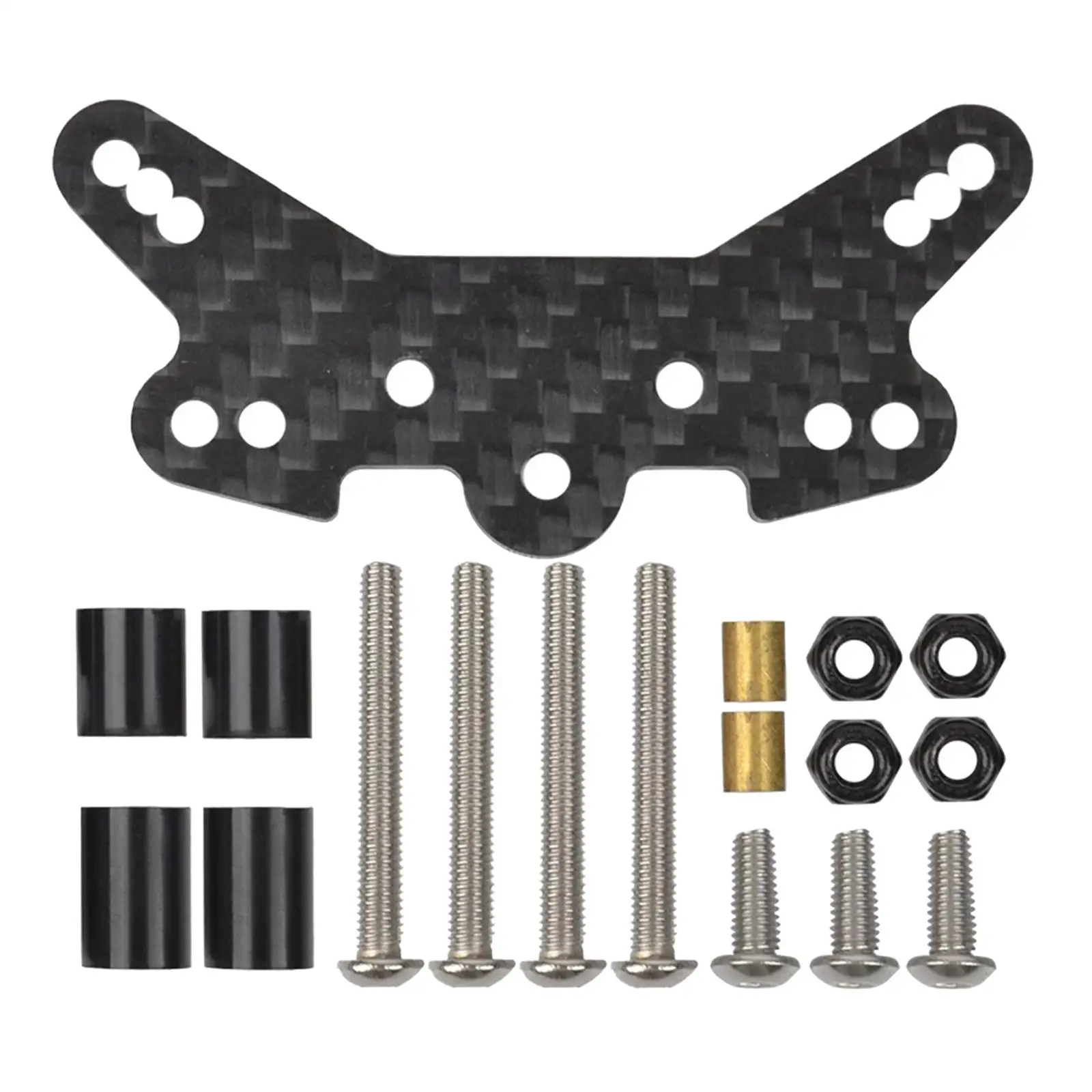 

Carbon Fiber Front Shock Absorber Fixing Bracket Mount Shock Tower Board for TT02B Remote Control RC Car Parts with Washers