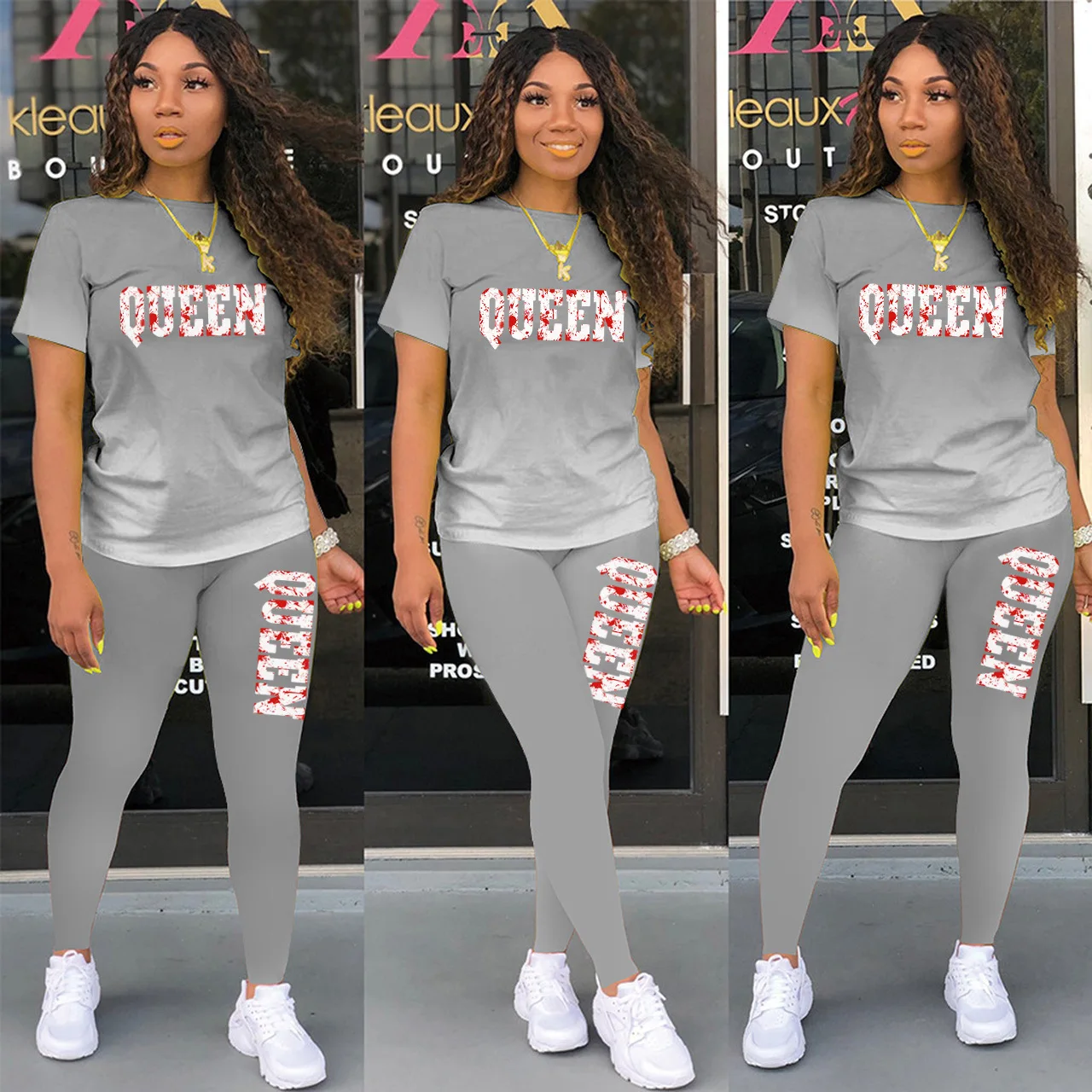 

Summer Outfits for Women 2023 Set of Two Fashion Pieces Sets Jogger Women Suit Casual Long Pants Tracksuit Casual T-Shirt Y2k