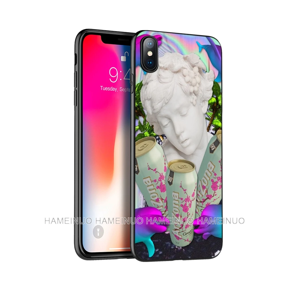 

Black tpu case for iphone 5 5s SE 2020 6 6s 7 8 plus X 10 XR XS 11 pro MAX silicon cover case Art Vaporwave Cooles