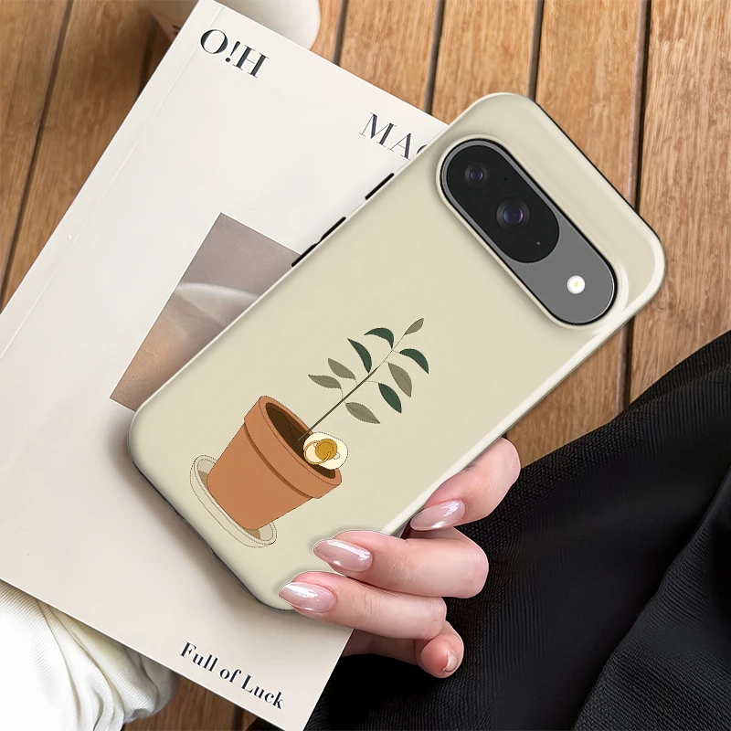 Чехол для телефона Fcicicase с принтом листьев растений для Google Pixel 10A 8A 7A 9 10 Pro XL 8, матовый, противоударный, двухслойный, акриловый (art.: 3920db63dd14b) - 3920db63dd14b