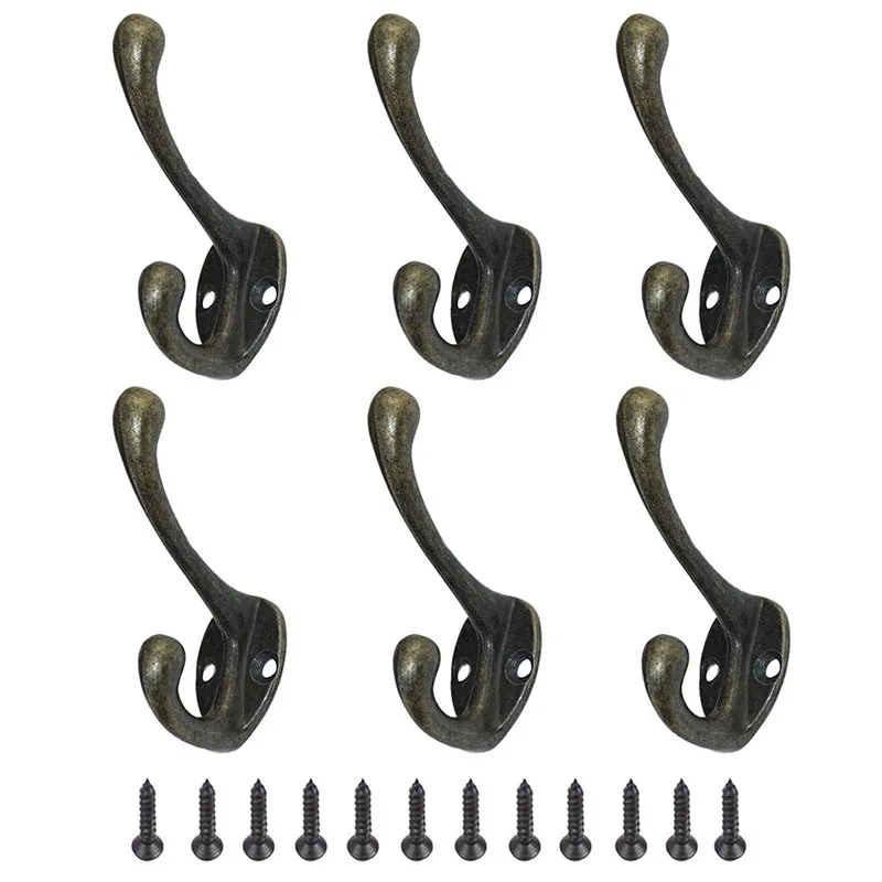 

6pcs Home Storage Hanger Hook Clothes Hanger Wall Hooks for Key Hat Bag Bathroom Towel Hook Kitchen Bedroom Wall Hook Rack
