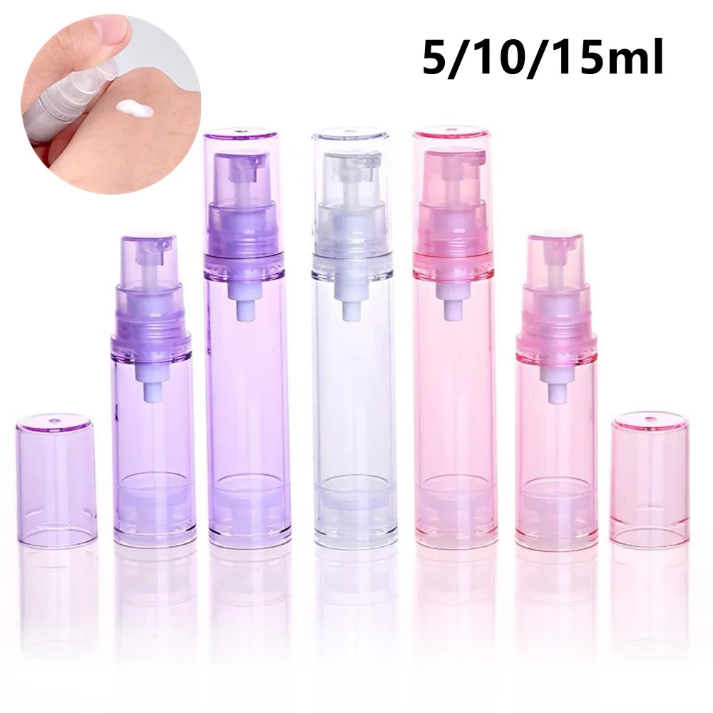 

Clear Airless Pump Emulsion Vacuum Lotion Bottle Travel Bottle Cream Refillable Bottle Clear 5ml/10ml/15ml Cosmetic Container