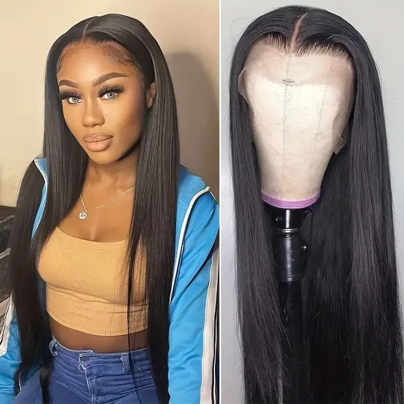 Парик с прямыми кружевами спереди парик полным покрытием головы парики на сетке