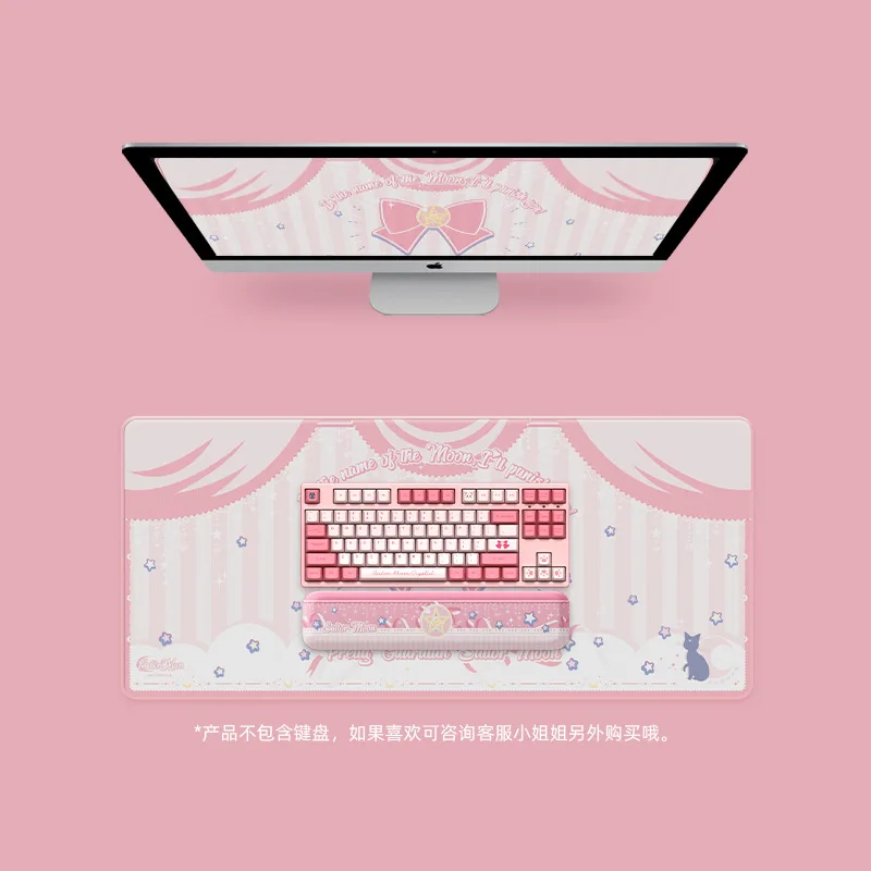 Pink Oversized Mouse Pad Keyboard Pad Hand Rest Wrist Rest Girl Cute Desk Mat Office Game Accessory Student Writing Pad