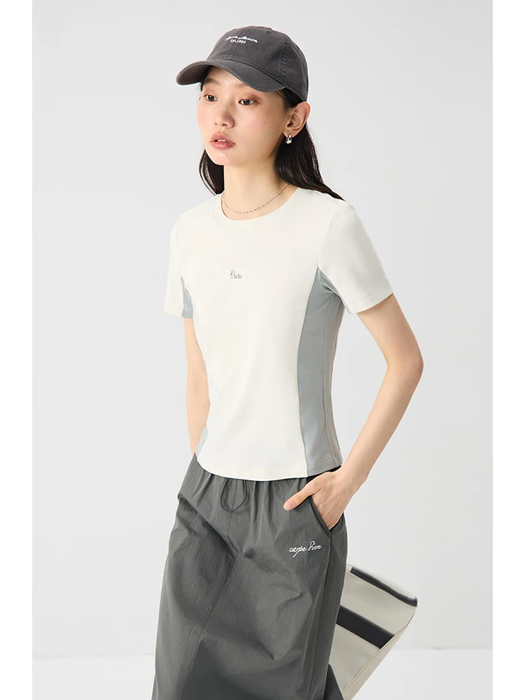 ZIQIAO женская футболка в спортивном ретро-стиле с коротким рукавом лето 2024 новый