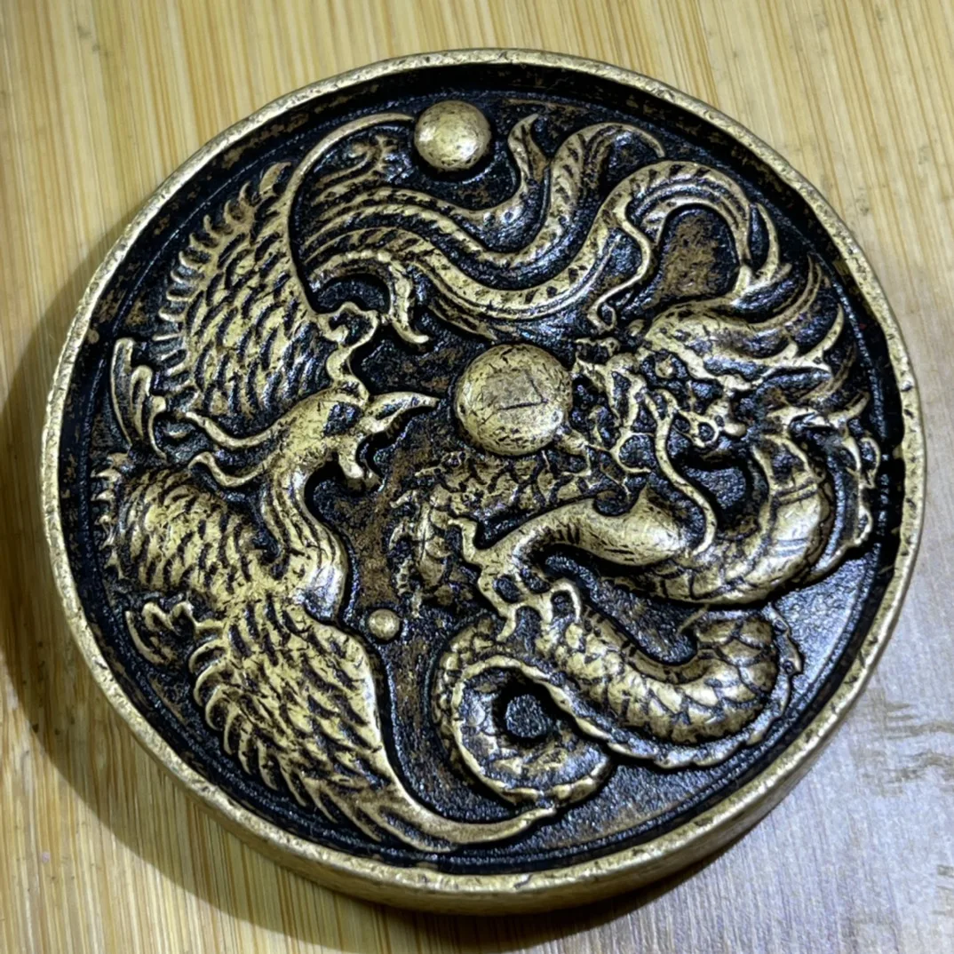 Рельефный Дракон и Феникс LAOJUNLU, твердая медь, пресс-папье, традиционный китайский стиль, антиквариат, изобразительное искусство, подарки, поделки