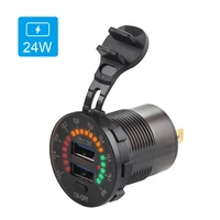 cigarette lighter 4 2a car charger 30w pd 18w usb socket power plug 12v 24v led voltmeter dual usb charger adapter with switch