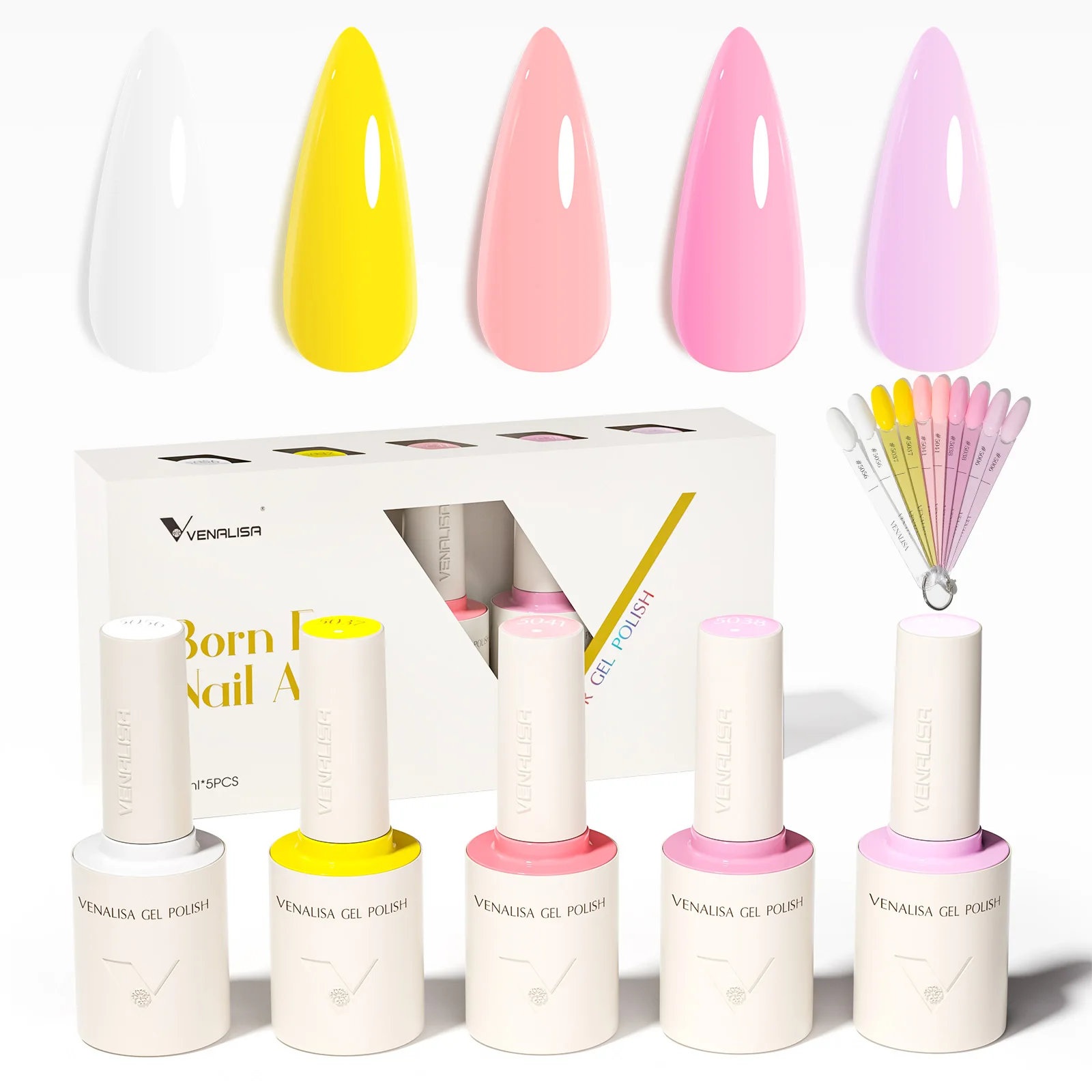 С кончиками ногтей Venalisa 5-цветный набор гель-лаков TPO FREE HEMA FREE Soak Off UV LED Nail Maincure Long Wear Nail Gel Varnish Kit (art.: 3920d349ced7e) - 3920d349ced7e