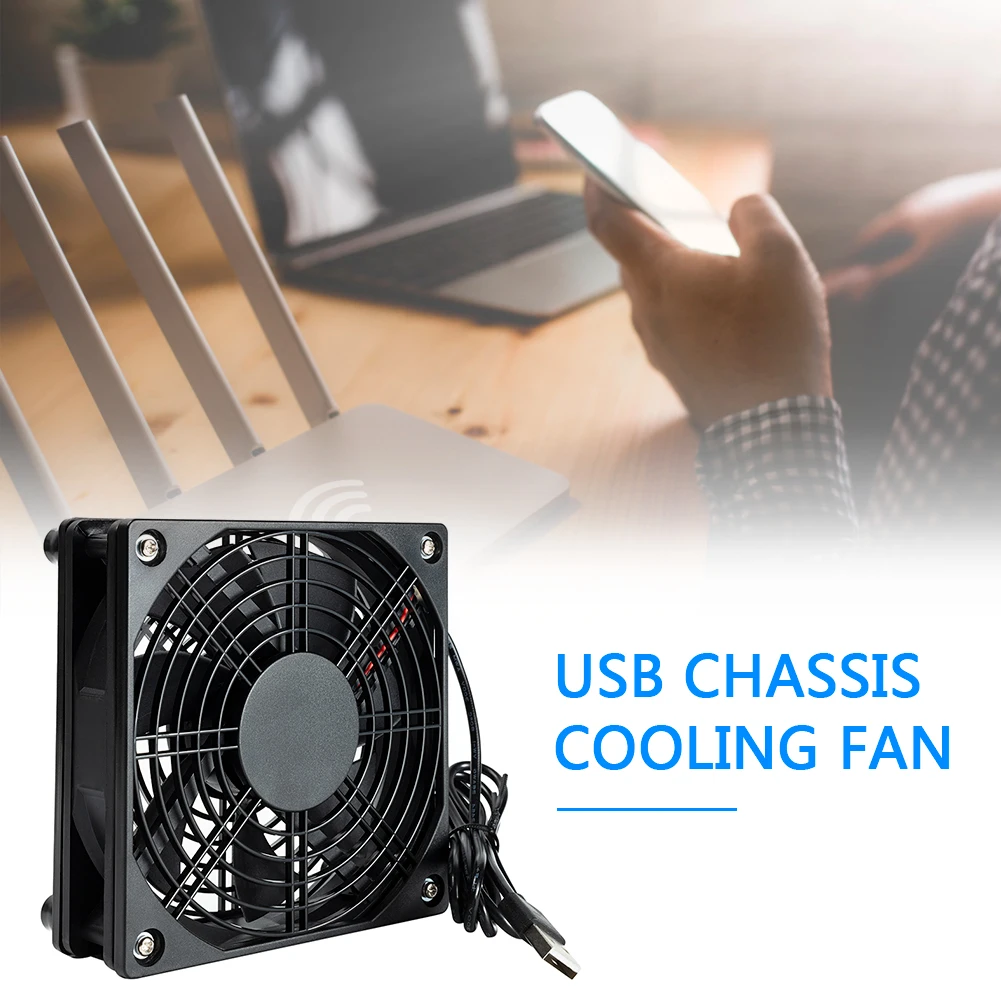 

Computer Case Chassis Cooling Fan 5V USB Wireless Router Set-top Box Mute Cooler for Household Computer Accessories