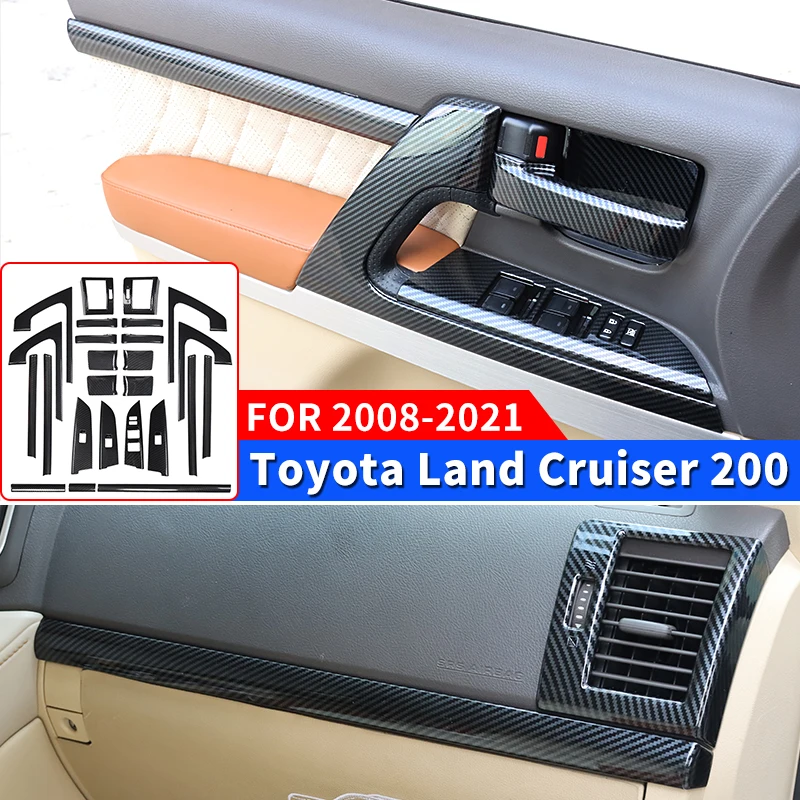 

For 2008-2021 Toyota Land Cruiser 200 Carbon fiber pattern Interior Decoration Modification LC200 Handle Decoration Accessories