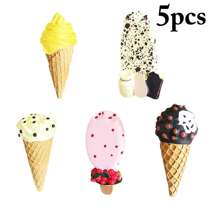 

5Pcs/Set 3D Simulated Food Refrigerator Magnets Decorative Ice Cream Fridge Magnets For Home Kitchen Decoration Fridge Magnets