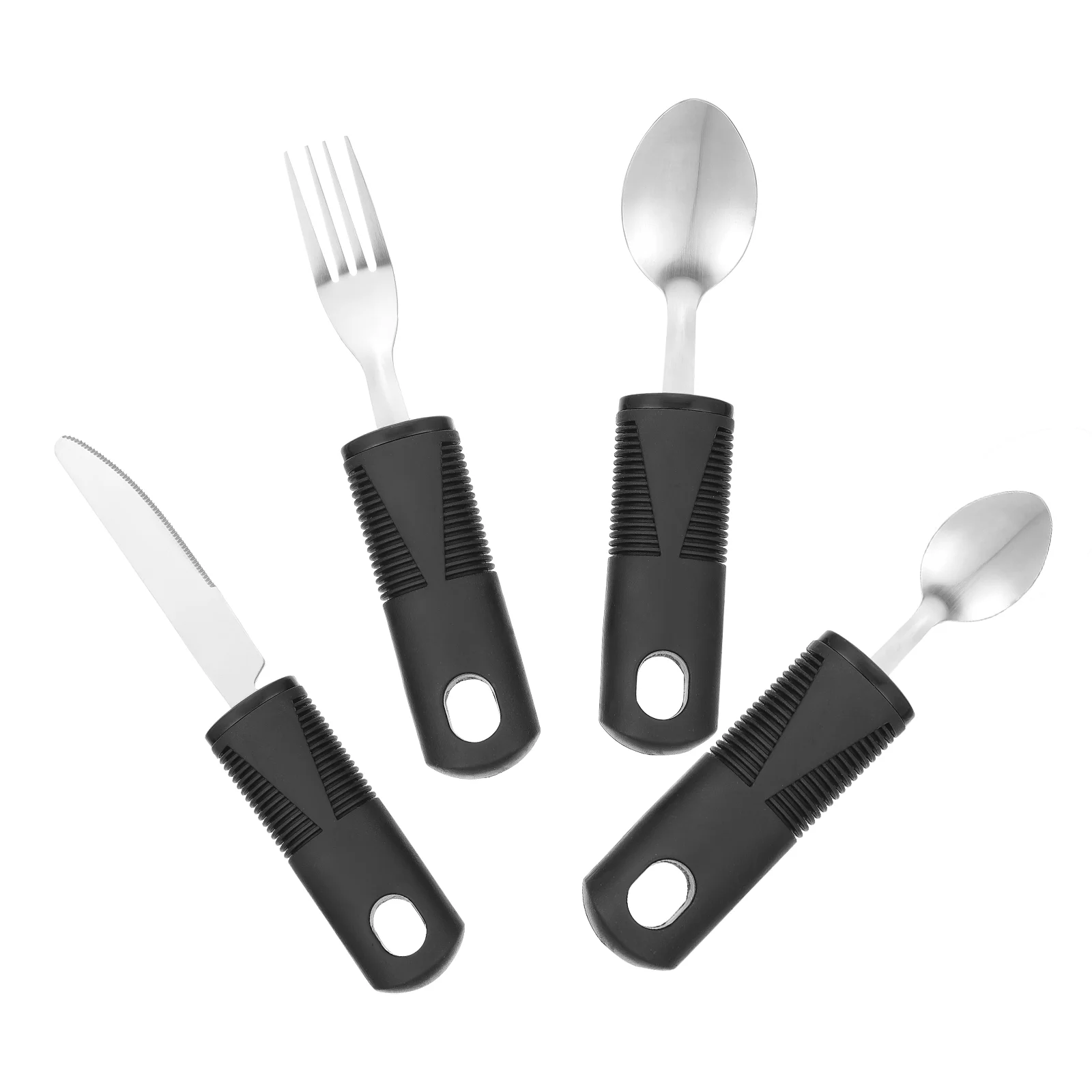 

Utensils Adaptive Silverware Elderly Weighted Arthritis Eating Cutlery Spoon Tableware Utensil Fork Aid Flatware Set Built