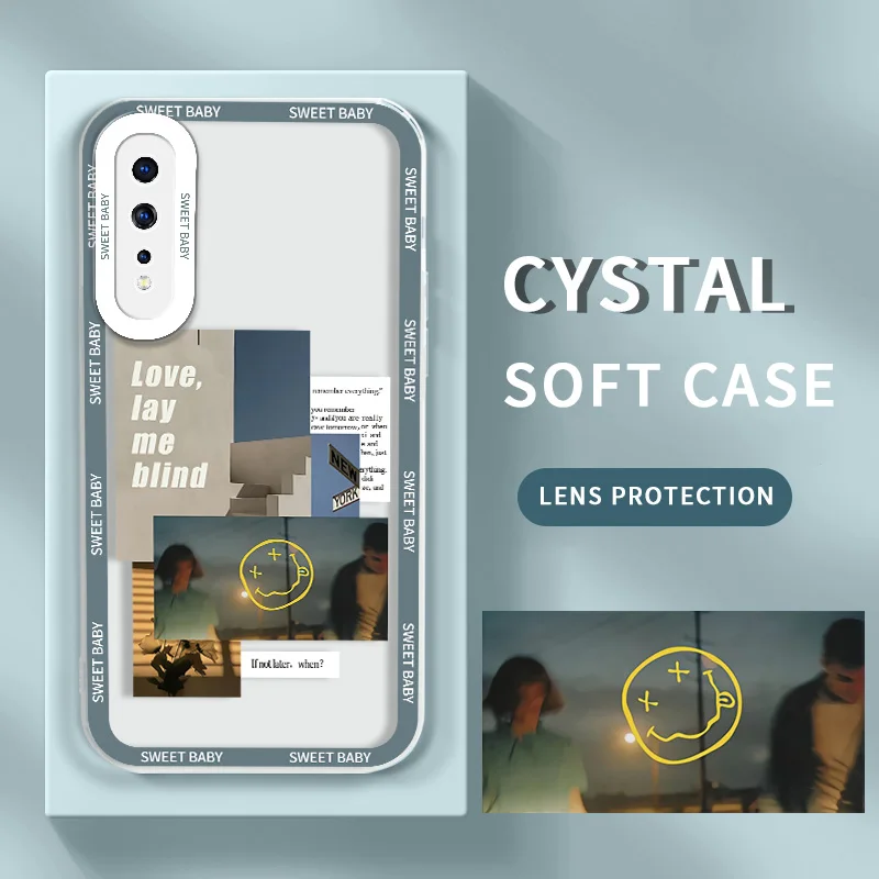 

For vivo S1 Y7S Z1x V21 Y15A Y15S Y15 Y10 Y12 Y17 Y3 Y3S U10 iQOO Neo U5X Case Label Transparent Phone Cover Soft Silicone Shell