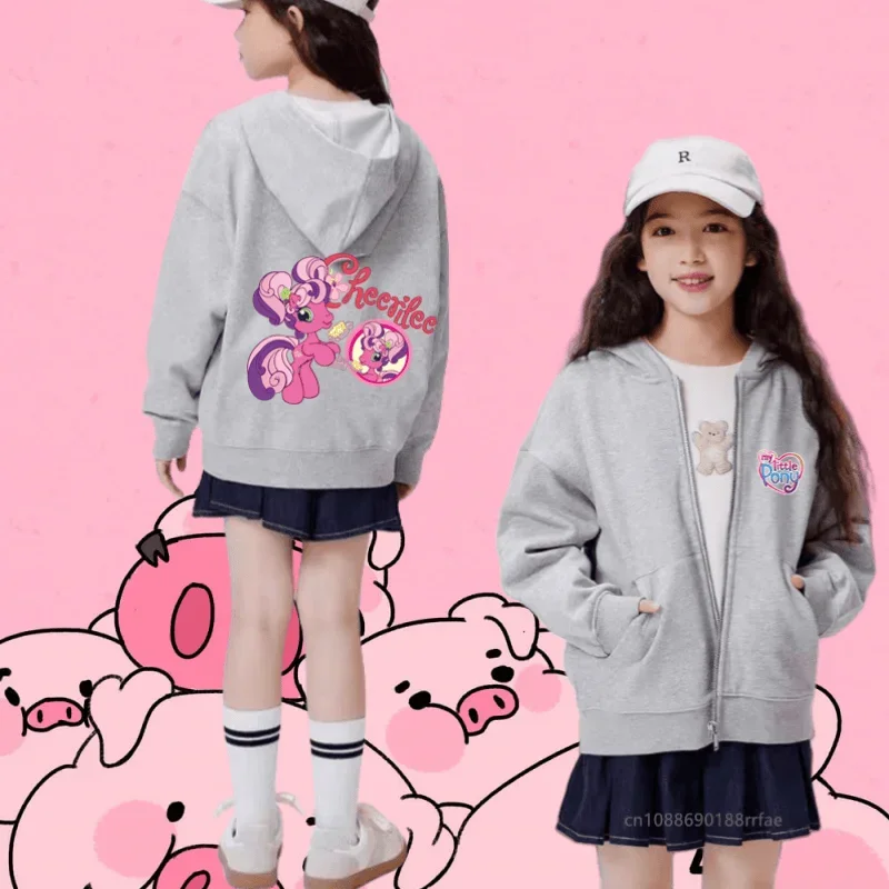 Детская толстовка Xiaoma Baoli с аниме-принтом свитер на молнии Повседневная модная